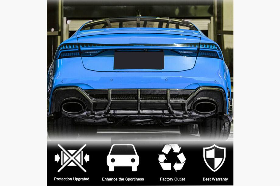 Audi A7 2018– Aizmugurējā bampera difuzors (RS7 2018-2022, sausais karbons) Foto 5