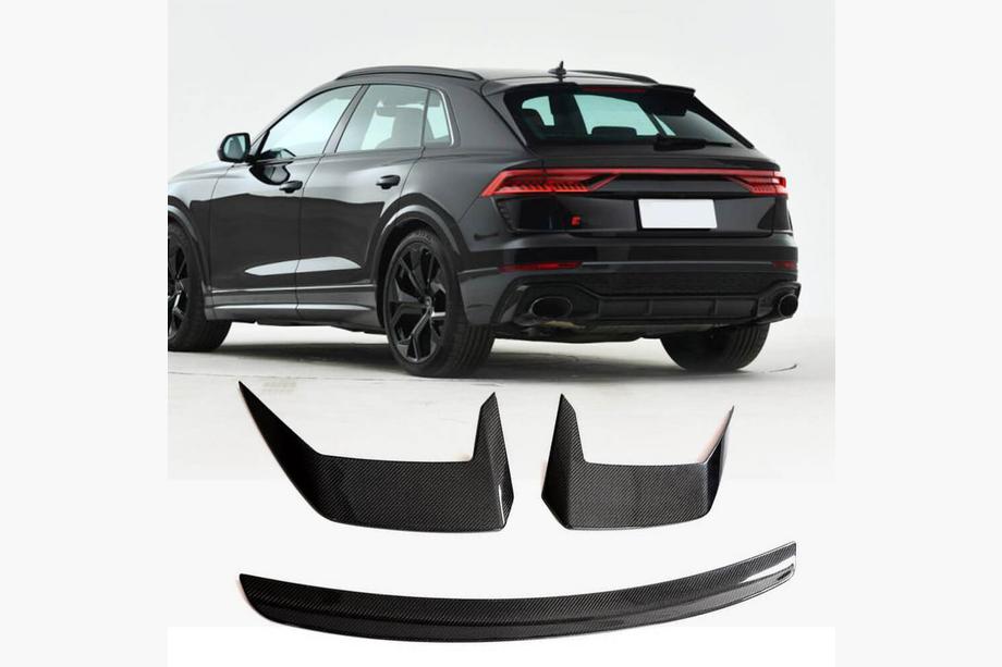 Audi Q8 2018– Aizmugurējais jumta spoilers (oglekļa šķiedra) Foto 1