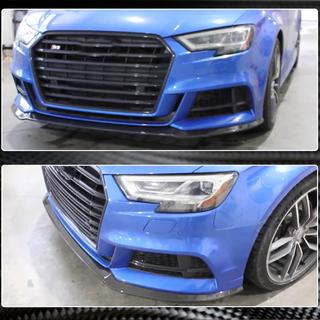 Priekšējā bampera lūpa Lip V5 (S-Line Sedan 2017-2020, karbons) Audi A3 2012–2020 foto 4