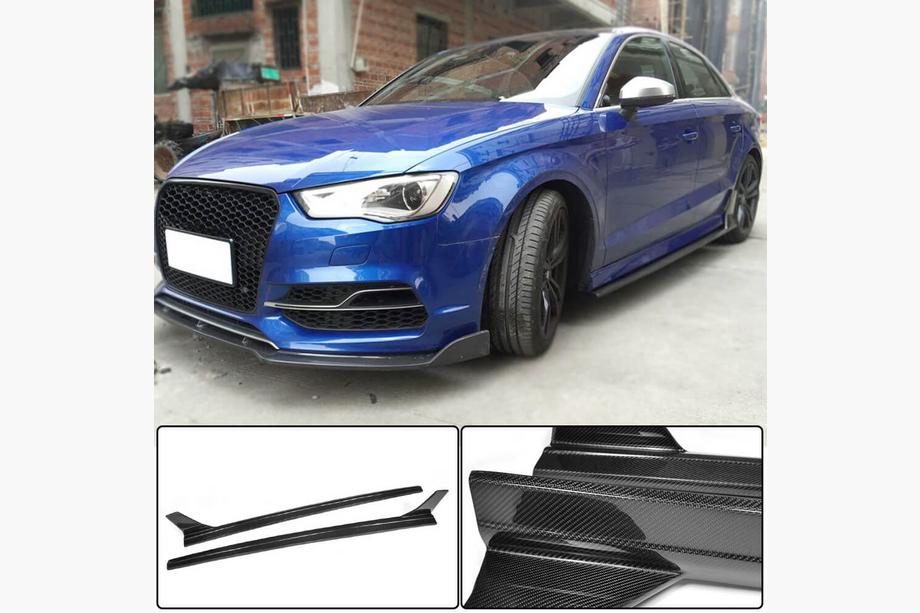 Audi A3 2012–2020 Sānu sliekšņi V4 (S-Line Sedan, karbonis) Image
