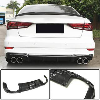 Aizmugurējā bampera difuzors V5 (S-Line Sedan 2017-2020, oglekļa šķiedra) Audi A3 2012–2020 foto 1