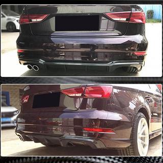 Aizmugurējā bampera difuzors V5 (S-Line Sedan 2017-2020, oglekļa šķiedra) Audi A3 2012–2020 foto 3
