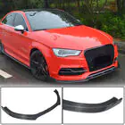 Audi A3 2012–2020 Priekšējā bampera lūpa Lip V3 (S-Line Sedan 2012-2016, oglekļa šķiedra) foto 1