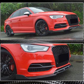 Priekšējā bampera lūpa Lip V3 (S-Line Sedan 2012-2016, oglekļa šķiedra) Audi A3 2012–2020 foto 4
