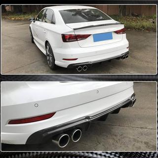 Aizmugurējā bampera difuzors V4 (S-Line Sedan 2017-2020, oglekļa šķiedra) Audi A3 2012–2020 foto 3