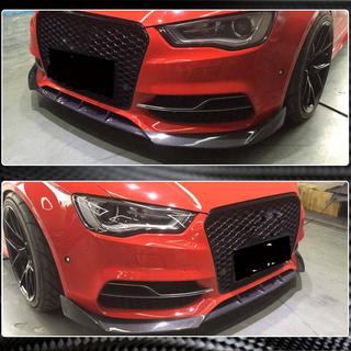 Priekšējā bampera lūpa Lip V2 (S-Line Sedan 2012-2016, oglekļa šķiedra) Audi A3 2012–2020 foto 3