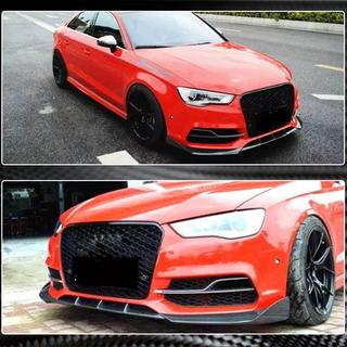 Priekšējā bampera lūpa Lip V2 (S-Line Sedan 2012-2016, oglekļa šķiedra) Audi A3 2012–2020 foto 4