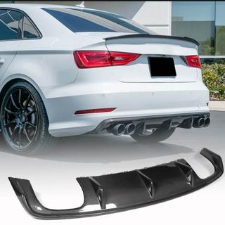 Aizmugurējā bampera difuzors V2 (S-Line Sedan 2012-2016, oglekļa šķiedra) Audi A3 2012–2020 foto 1