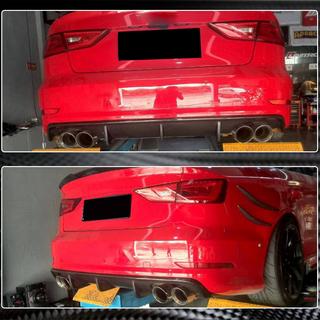 Aizmugurējā bampera difuzors V2 (S-Line Sedan 2012-2016, oglekļa šķiedra) Audi A3 2012–2020 foto 4