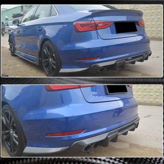 Aizmugurējā bampera difuzors V1 (S-Line Sedan 2012-2016, karbons) Audi A3 2012–2020 foto 3