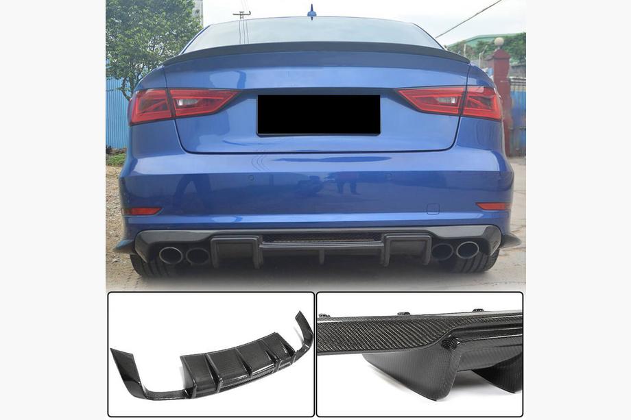 Audi A3 2012–2020 Aizmugurējā bampera difuzors V1 (S-Line Sedan 2012-2016, karbons) Image
