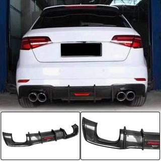 Aizmugurējā bampera difuzors V1 (S-Line HB 2017-2020, karbons) Audi A3 2012–2020 foto 1