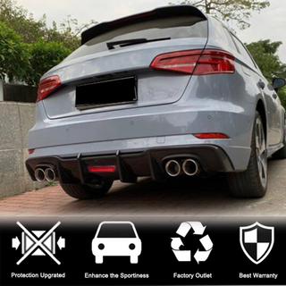 Aizmugurējā bampera difuzors V1 (S-Line HB 2017-2020, karbons) Audi A3 2012–2020 foto 2