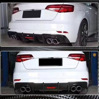 Aizmugurējā bampera difuzors V1 (S-Line HB 2017-2020, karbons) Audi A3 2012–2020 foto 3