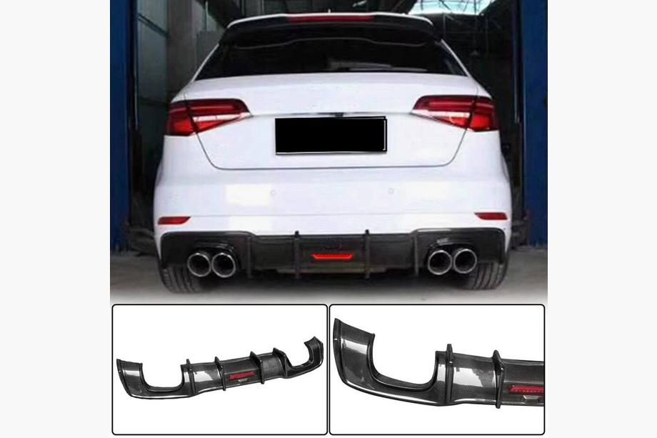 Audi A3 2012–2020 Aizmugurējā bampera difuzors V1 (S-Line HB 2017-2020, karbons) Image