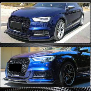 Priekšējā bufera lūpa Lip V4 (S-Line Sedan 2017-2020, oglekļa šķiedra) Audi A3 2012–2020 foto 3