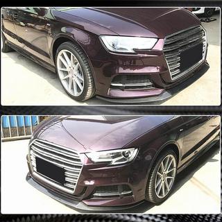 Priekšējā bufera lūpa Lip V3 (S-Line Sedan 2017-2020, karbons) Audi A3 2012–2020 foto 4