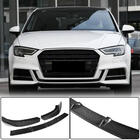 Audi A3 2012–2020 Priekšējā bampera lūpa Lip V2 (S-Line Sedan 2017-2020, oglekļa šķiedra) foto 1