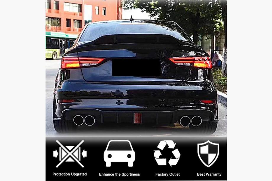 Audi A3 2012–2020 Aizmugurējā bampera difuzors V2 (S-Line Sedan 2017-2020, oglekļa šķiedra) Foto 2