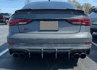 Audi A3 2012–2020 Aizmugurējā bampera difuzors V1 (S-Line Sedan 2017-2020, karbons) foto 3