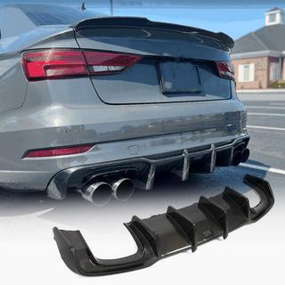 Aizmugurējā bampera difuzors V1 (S-Line Sedan 2017-2020, karbons) Audi A3 2012–2020 foto 1