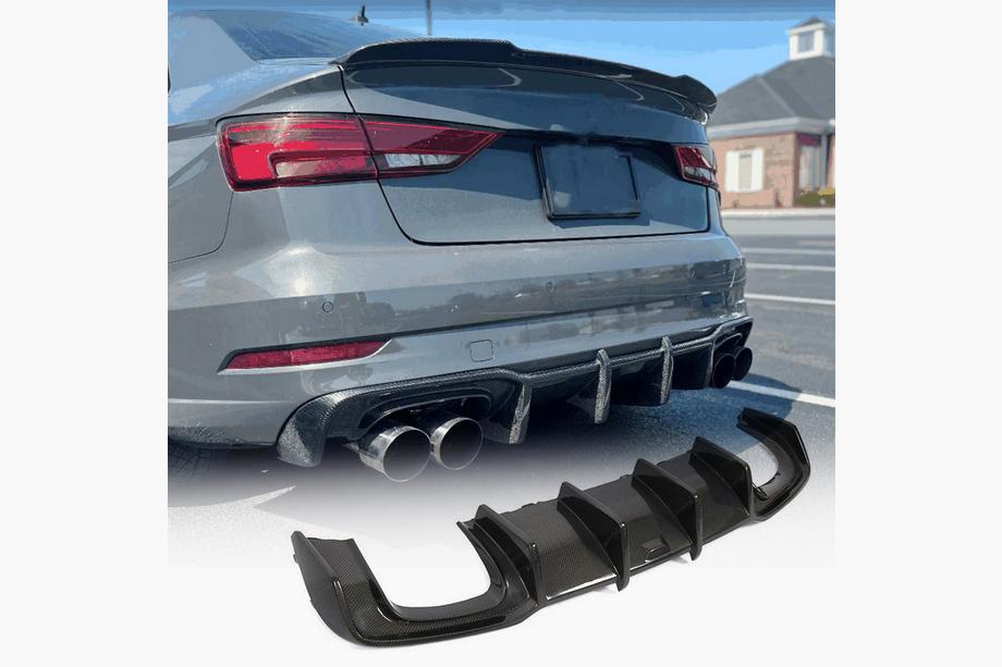 Audi A3 2012–2020 Aizmugurējā bampera difuzors (FRP) Image