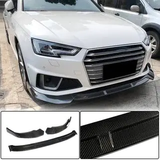Priekšējā bufera lūpa Lip V1 (S-Line Sedan 2015-2019, oglekļa šķiedra) foto 1
