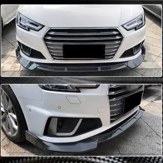 Priekšējā bufera lūpa Lip V1 (S-Line Sedan 2015-2019, oglekļa šķiedra) foto 3