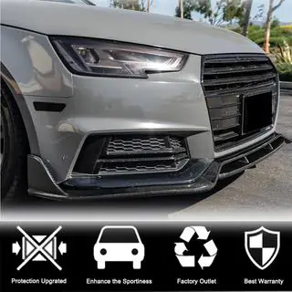Priekšējā bampera lip spoileris Lip V2 (S-Line Sedan 2015-2019, karbons) foto 3