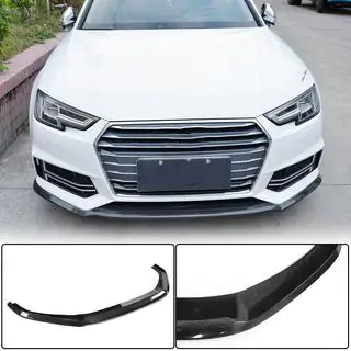 Priekšējā bampera lip spoileris Lip V4 (S-Line Sedan 2015-2019, oglekļa šķiedra) foto 1