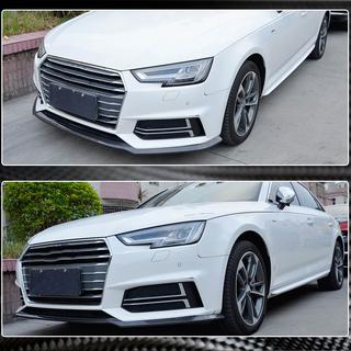 Priekšējā bampera lip spoileris Lip V4 (S-Line Sedan 2015-2019, oglekļa šķiedra) foto 3