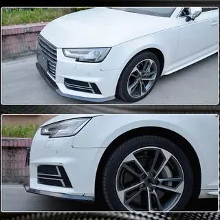 Priekšējā bampera lip spoileris Lip V4 (S-Line Sedan 2015-2019, oglekļa šķiedra) foto 4