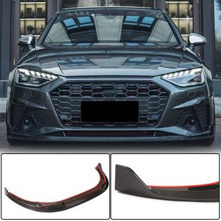 Priekšējā bampera lip uzlika Lip V1 (S-Line Sedan 2019-2024, oglekļa šķiedra) foto 1