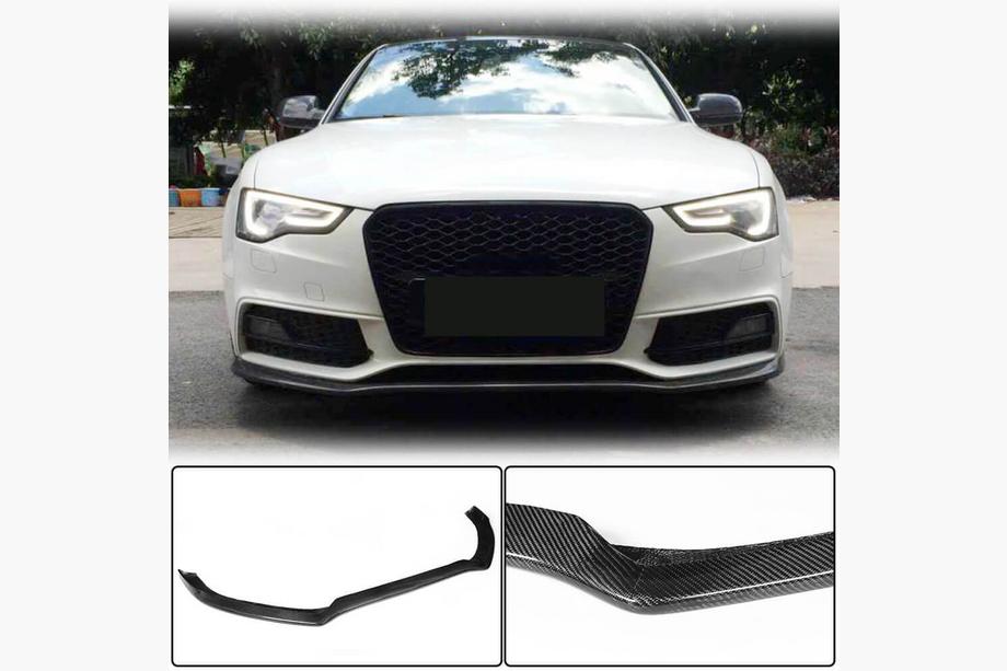 Audi A5 2007–2015 Priekšējā bampera lūpa Lip V1 (S-Line 2012-2015, oglekļa šķiedra) Image