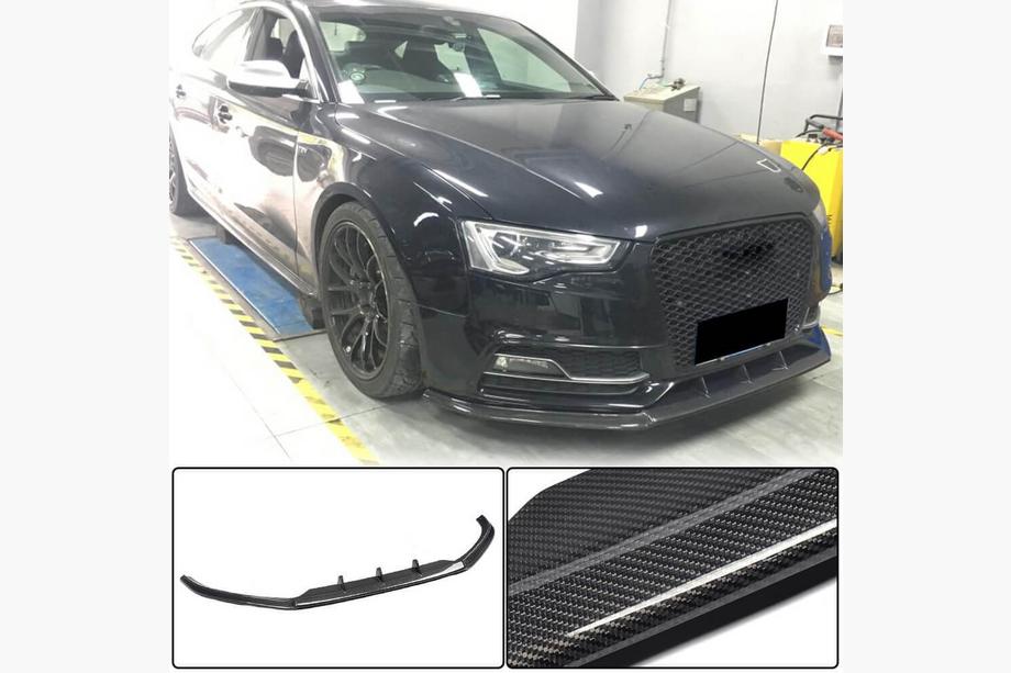 Audi A5 2007–2015 Priekšējā bufera lūpa Lip V3 (S-Line 2012-2015, karbons) Image