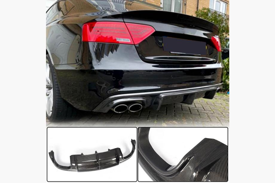 Audi A5 2007–2015 Aizmugurējā bufera difuzors V3 (S-Line 2012-2015, karbons) Image