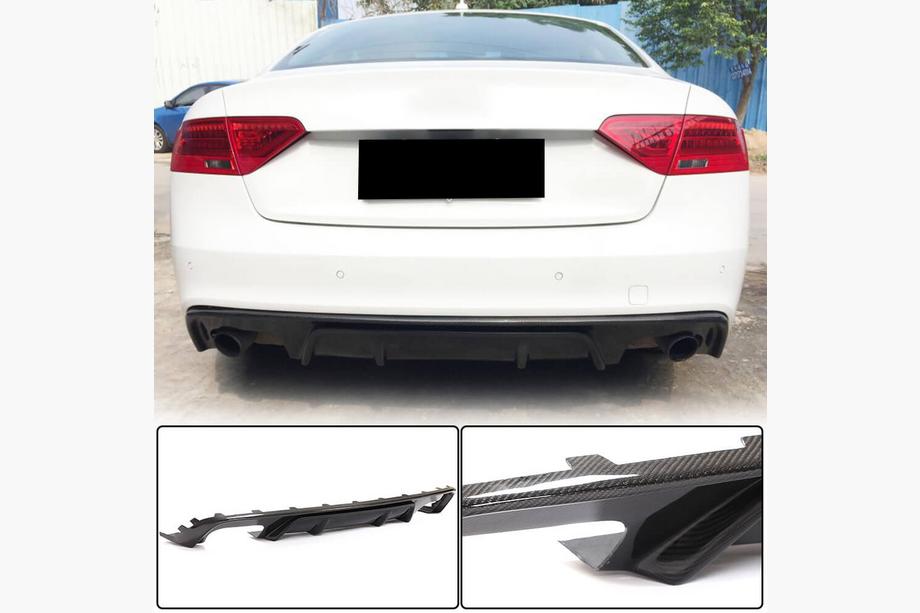 Audi A5 2007–2015 Aizmugurējā bampera difuzors V2 (S-Line 2012-2015, oglekļa šķiedra) Image