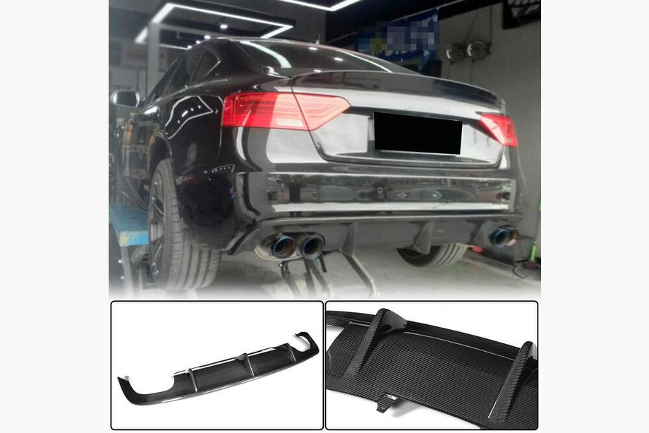 Audi A5 2007–2015 Aizmugurējā bufera difuzors V1 (S-Line 2012-2015, karbons) Image