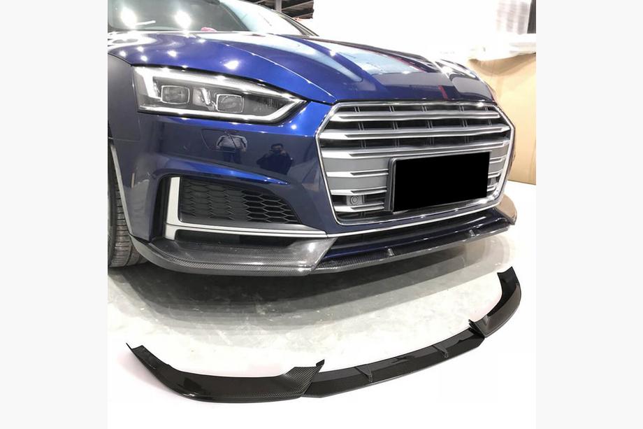Audi A5 2016–2025 Priekšējā bampera lūpa (S-Line coupe/cabriolet 2016-2020, oglekļa šķiedra) Image