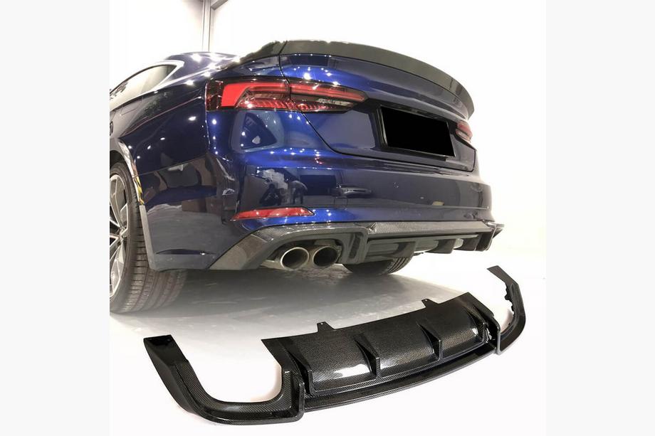 Audi A5 2016–2025 Aizmugurējā bampera difuzors (S-Line 2016-2020, plastmasa) Image