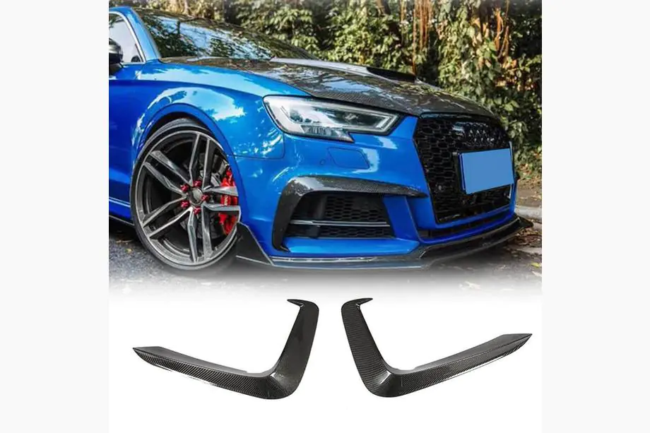Audi A5 2016–2025 Priekšējā bufera lūpas uzlikas Flap V1 (S-Line 2016-2020, karbons) Image