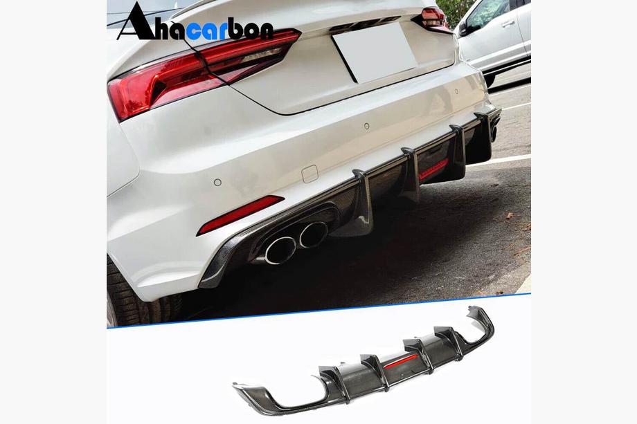 Audi A5 2016–2025 Aizmugurējā bampera difuzors V1 (S-Line 2016-2020, karbons) Image
