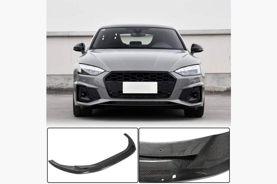 Audi A5 2016–2025 Priekšējā bampera lūpa Lip V3 (S-Line 2021–2025, oglekļa šķiedra) Image