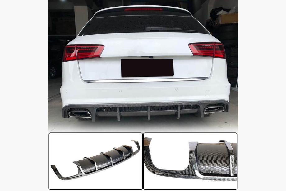 Audi A6 C7 2011–2017 Aizmugurējā bufera difuzors (S-Line Avant 2014-2018, Carbon) Image