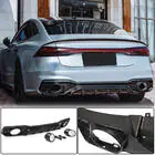 Audi A7 2018– Aizmugurējā bampera difuzors ar izpūtēja uzgaļiem (S-Line 2018-2022, dry carbon) foto 1