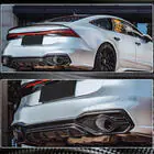Audi A7 2018– Aizmugurējā bampera difuzors ar izpūtēja uzgaļiem (S-Line 2018-2022, dry carbon) foto 4