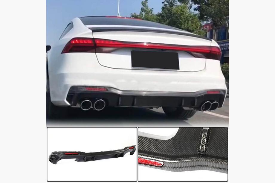 Audi A7 2018– Aizmugurējā bampera difuzors (S-Line 2018-2022, karbons) Image