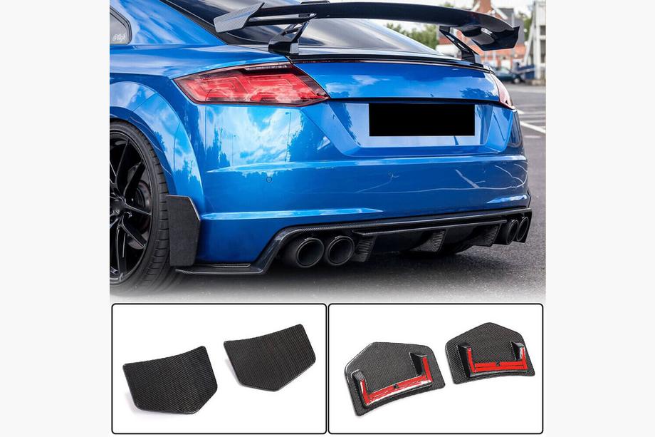 Audi TT 2014–2023 Aizmugurējā bampera Flap uzlikas (S-line/TTS/TTRS, 2014-2019, Oglekļa šķiedra) Image
