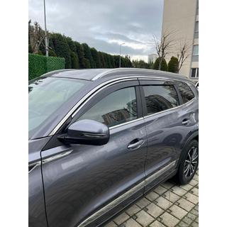 Logu vēja deflektori ar hromētu līsti (4 gab., Sunplex Steinless) Chery Tiggo 8 2017–