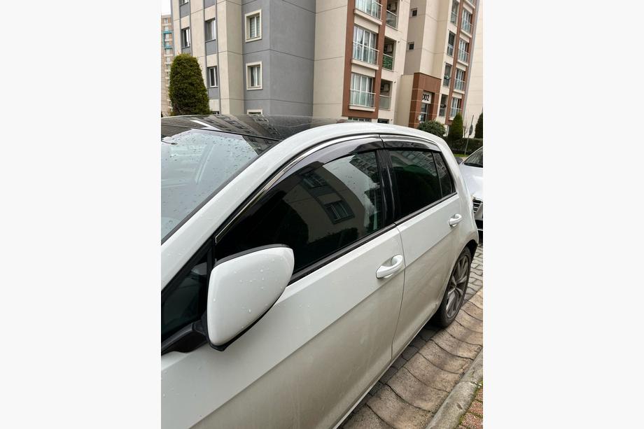 Volkswagen Golf 6 2008–2014 Logu vēja deflektori ar hromētu līsti HB (4 gab., Sunplex Steinless) Foto 2